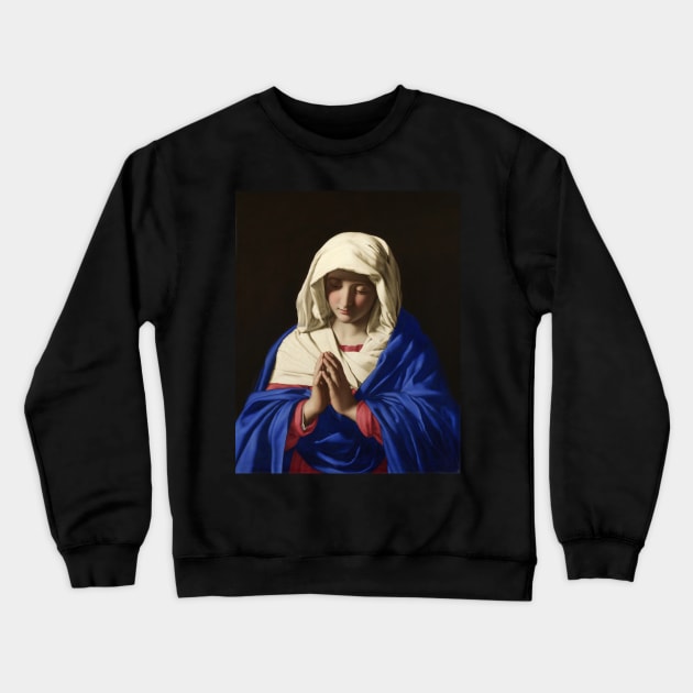 The Virgin in Prayer - Giovanni Battista Salvi da Sassoferrato Crewneck Sweatshirt by themasters